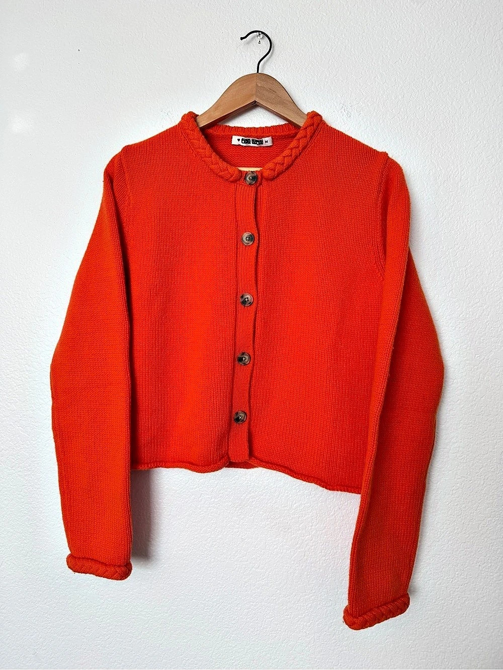 Ciao Lucia Doris Sweater Cropped Cardigan in Persimmon Size Medium Like New
